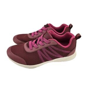Vionic Shay Mesh In Shiraz Wine Pink Laces Slip On Shoes Sneakers Comfort Sz 9.5